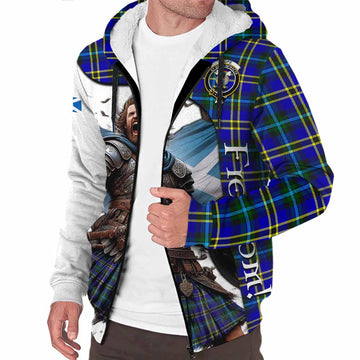 Hope Crest Tartan Sherpa Hoodie Inspired by the Freedom of Scottish Warrior