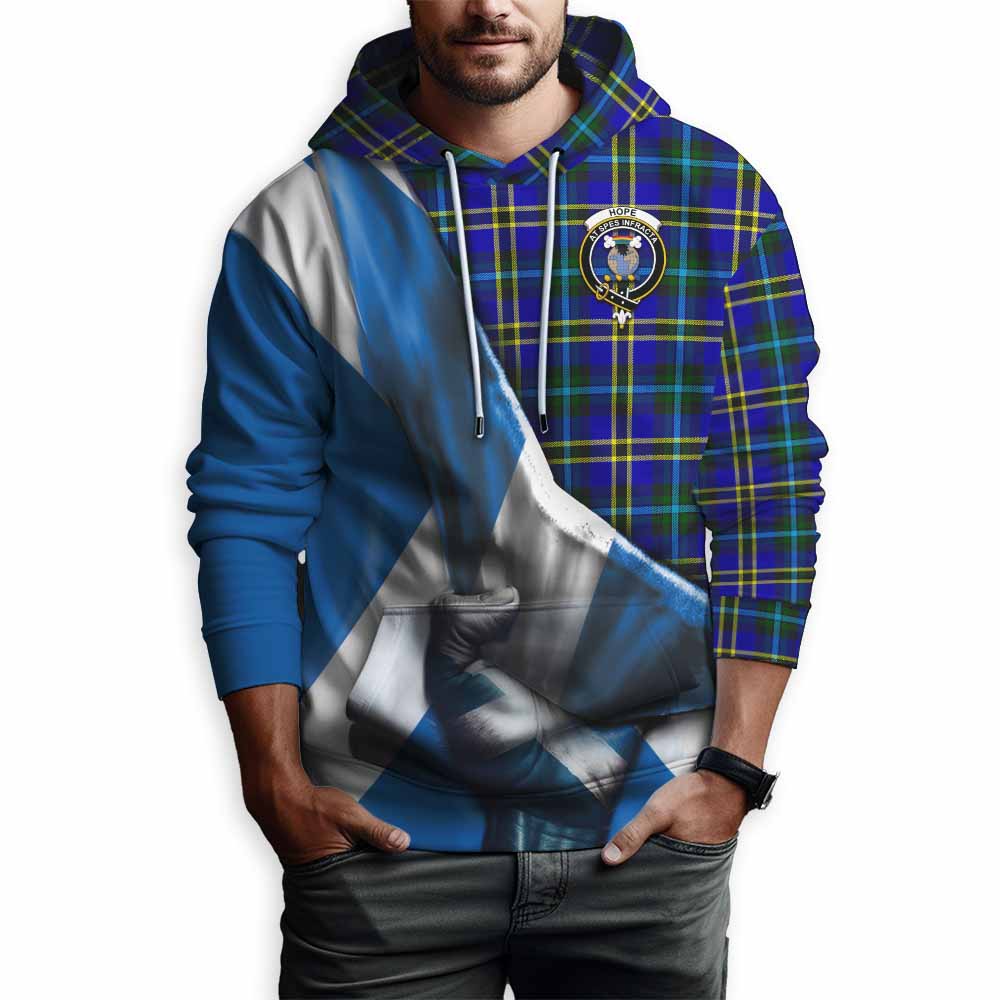 Tartan Vibes Clothing Hope Tartan Hoodie with Family Crest Scotland Patriotic Style