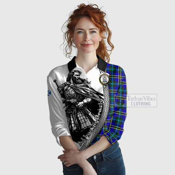 Hope Tartan Clan Crest Women's Casual Shirt with Highlander Warrior Celtic Style