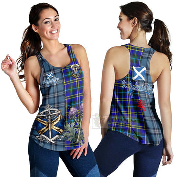 Hope Tartan Women's Racerback Tanks Happy St. Andrew's Day Half Tartan Style