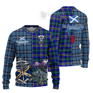 Hope Tartan Knitted Sweater Happy St. Andrew's Day Half Tartan Style