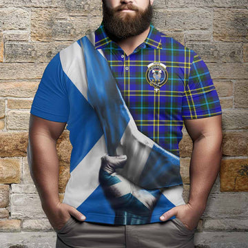 Hope Tartan Polo Shirt with Family Crest Scotland Patriotic Style