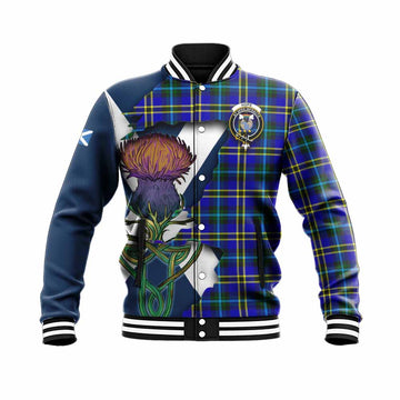 Hope Tartan Family Crest Baseball Jacket Scottish Thistle Celtic Inspired Unisex - Tartan Vibes Clothing