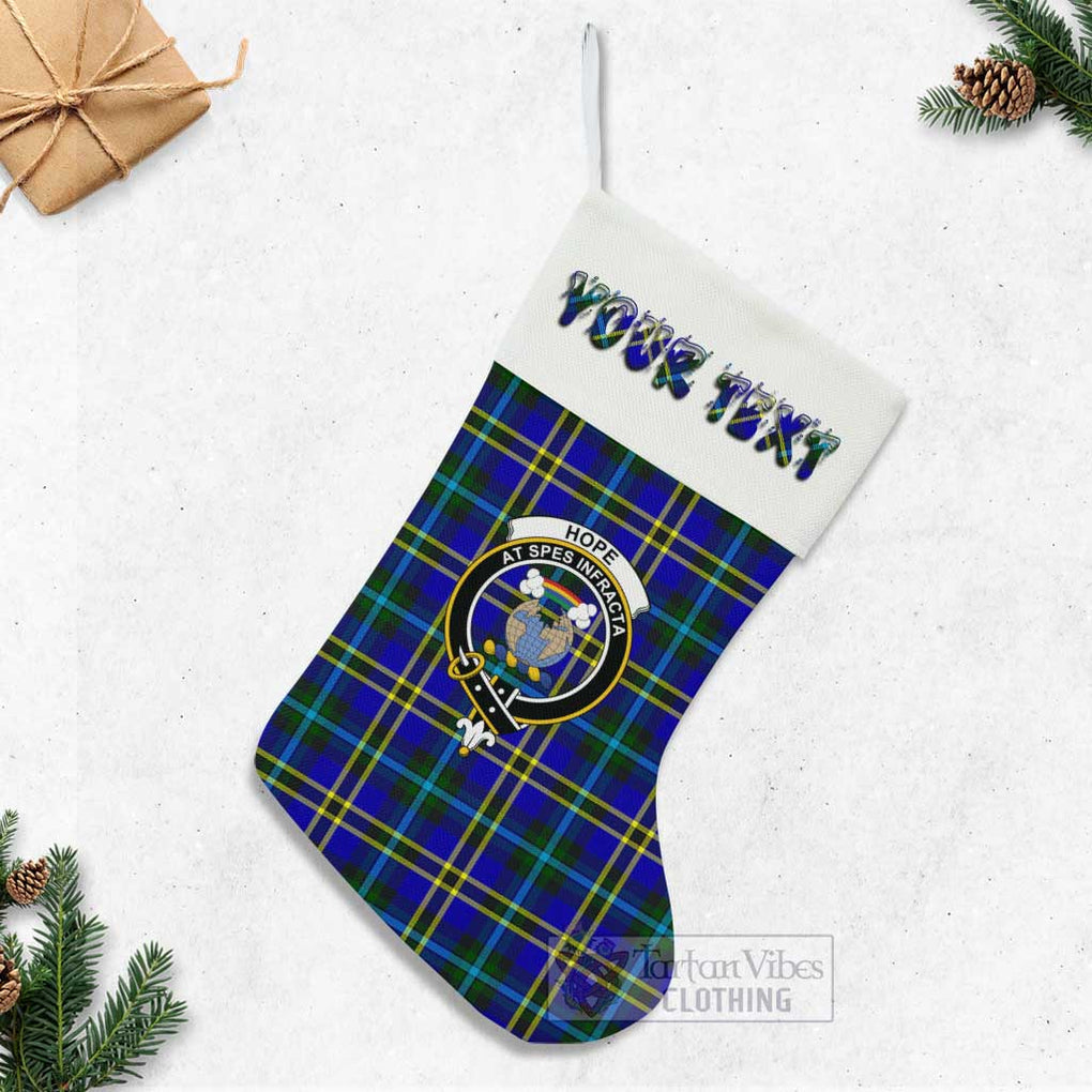 Tartan Vibes Clothing Hope Tartan Family Crest Christmas Stocking with Personalized Text