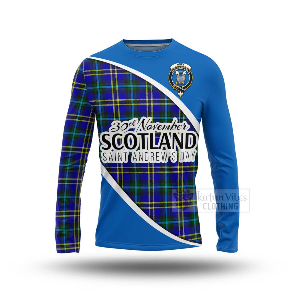 Tartan Vibes Clothing Hope Family Crest Tartan Long Sleeve T-Shirt Celebrate Saint Andrew's Day in Style