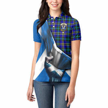 Hope Tartan Women's Polo Shirt with Family Crest Scotland Patriotic Style