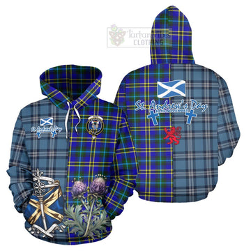 Hope Tartan Hoodie Happy St. Andrew's Day Half Tartan Style