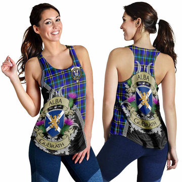 Hope Tartan Family Crest Women's Racerback Tanks Lion Rampant Royal Thistle Shield Celtic Inspired