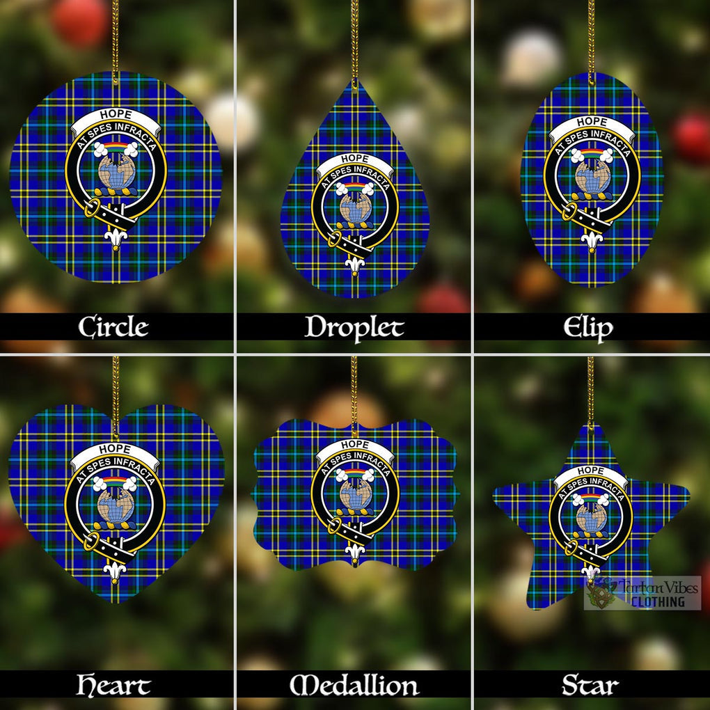 Tartan Vibes Clothing Hope Tartan Christmas Aluminium Ornament with Family Crest