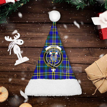 Hope Tartan Christmas Santa Hats with Family Crest