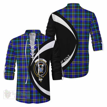 Hope Tartan Ghillie Kilt Shirt with Family Crest Circle Style