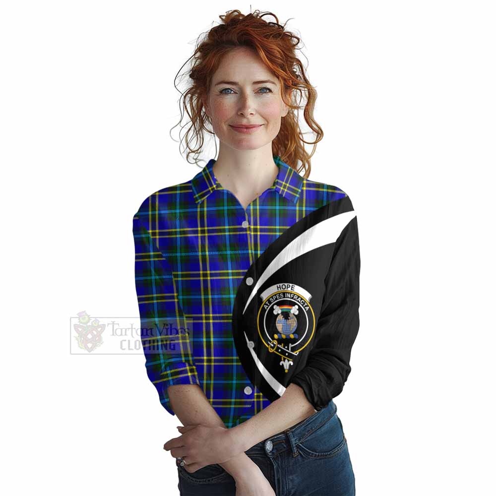 Tartan Vibes Clothing Hope Tartan Women's Casual Shirt with Family Crest Circle Style