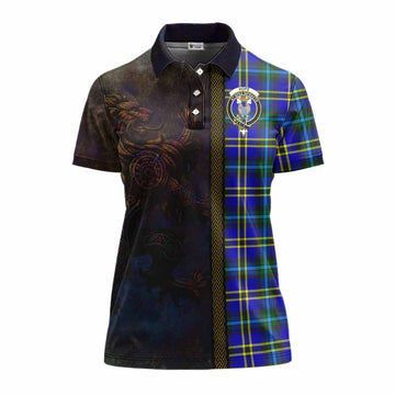 Hope Tartan Family Crest Women's Polo Shirt Alba Gu Brath Be Brave Lion Ancient Style Women - Tartan Vibes Clothing