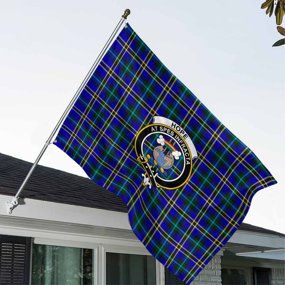 Tartan Vibes Clothing Hope Tartan House Flag with Family Crest