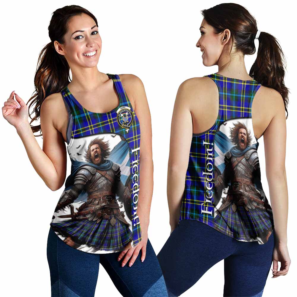 Tartan Vibes Clothing Hope Crest Tartan Women's Racerback Tanks Inspired by the Freedom of Scottish Warrior