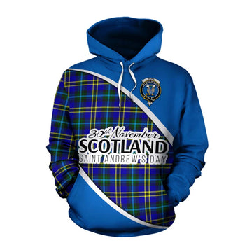 Hope Family Crest Tartan Cotton Hoodie Celebrate Saint Andrew's Day in Style