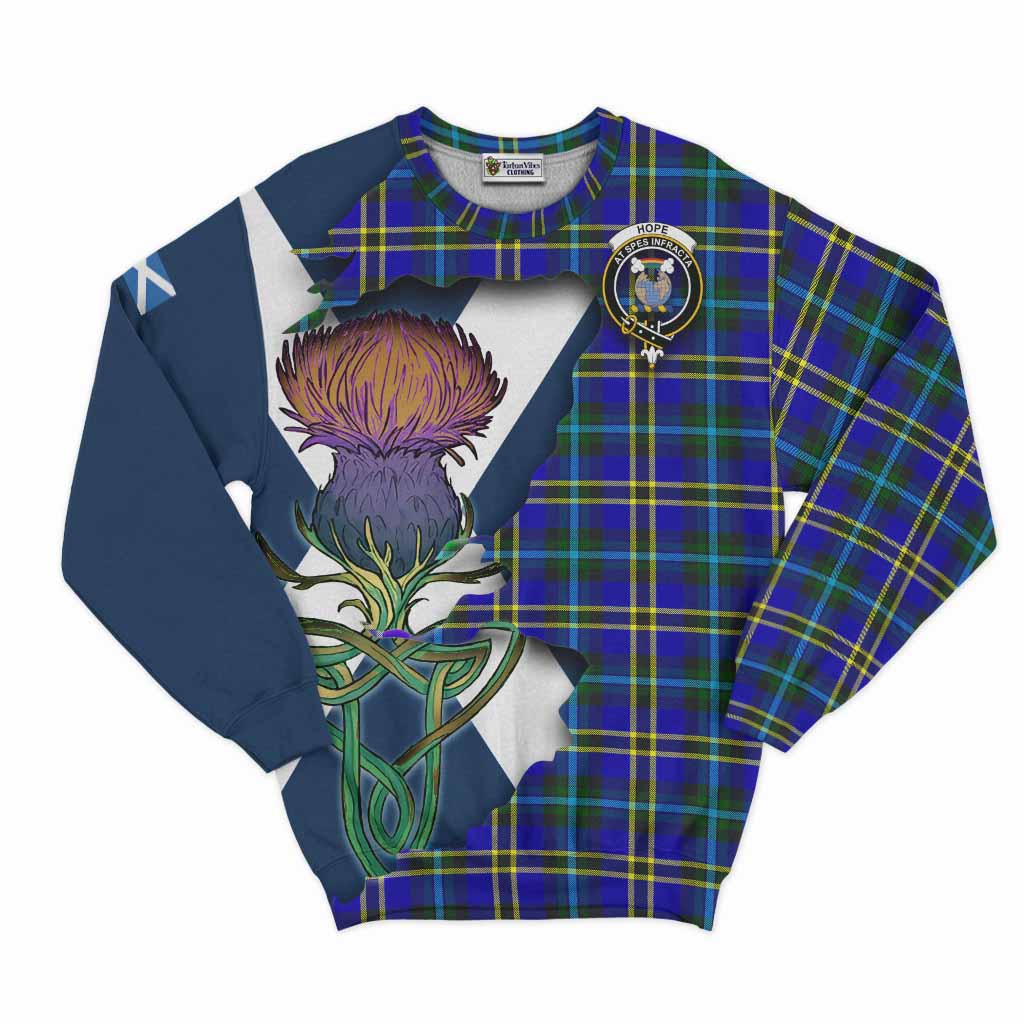 Hope Tartan Family Crest Sweatshirt Scottish Thistle Celtic Inspired Unisex - Tartan Vibes Clothing