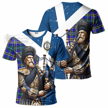 Hope Tartan T-Shirt with Family Crest Scottish Bagpiper Vibes