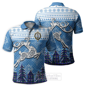 Hope Clan Christmas Polo Shirt Celtic Reindeer Style