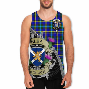 Hope Tartan Family Crest Men's Tank Top Lion Rampant Royal Thistle Shield Celtic Inspired Men - Tartan Vibes Clothing