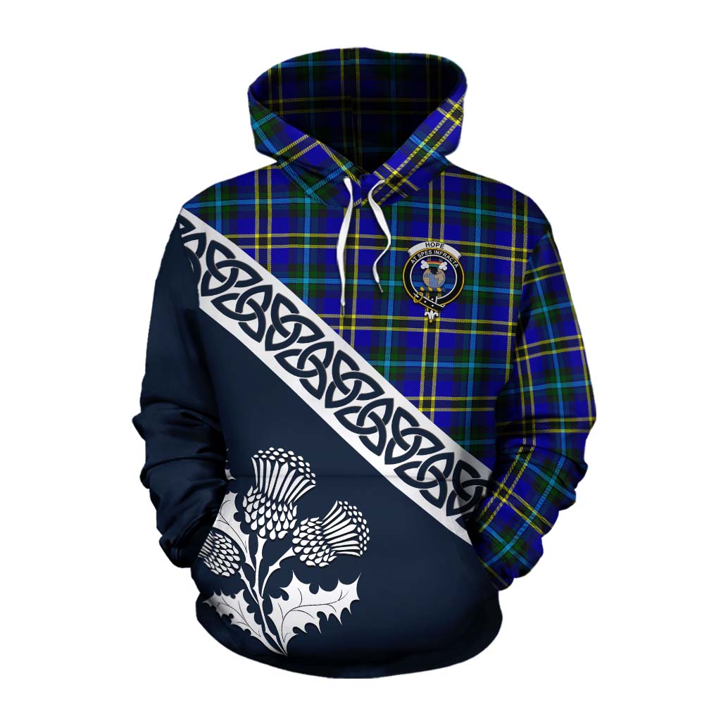 Hope Tartan Cotton Hoodie Featuring Thistle and Scotland Map Pullover Hoodie XS - Tartan Vibes Clothing