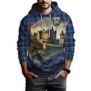 Hope Tartan Family Crest Hoodie with Scottish Ancient Castle Style Pullover Hoodie - Tartan Vibes Clothing