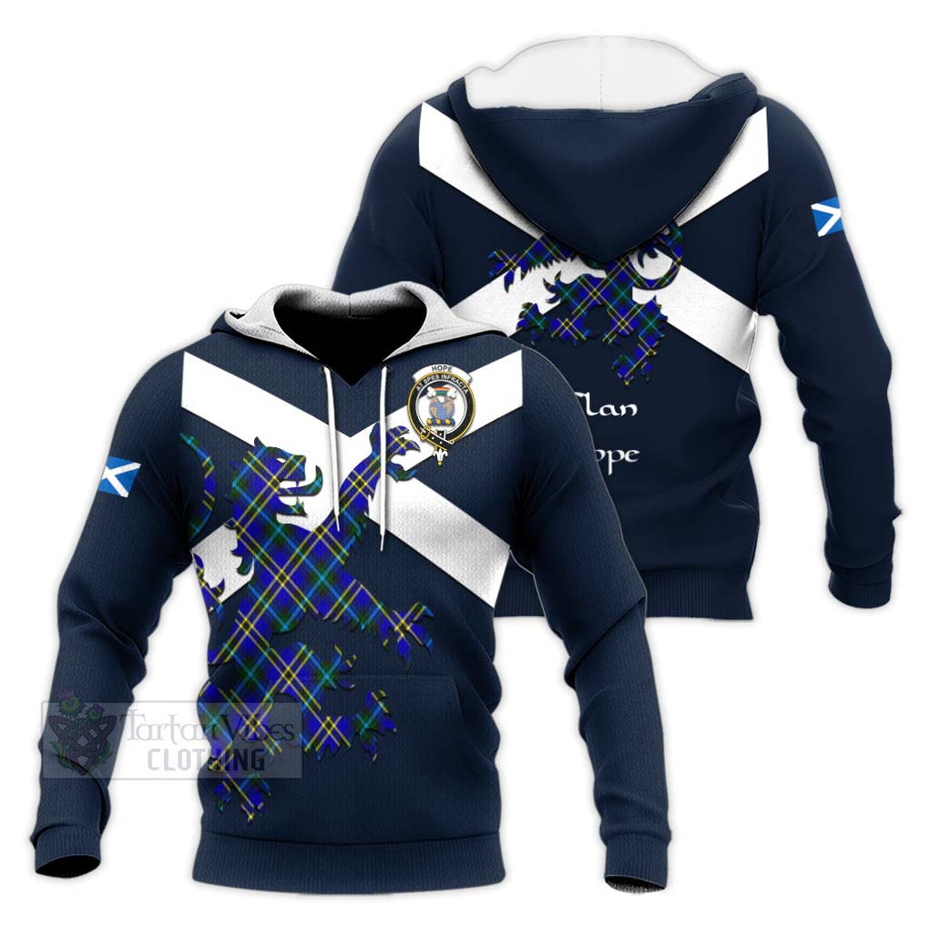 Tartan Vibes Clothing Hope Tartan Lion Rampant Knitted Hoodie – Proudly Display Your Heritage with Alba Gu Brath and Clan Name