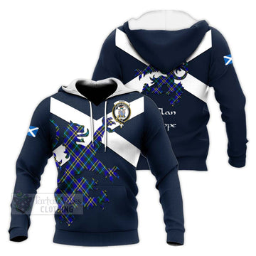 Hope Tartan Lion Rampant Knitted Hoodie Proudly Display Your Heritage with Alba Gu Brath and Clan Name