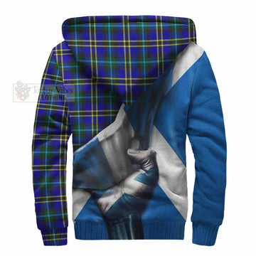 Hope Tartan Sherpa Hoodie with Family Crest Scotland Patriotic Style