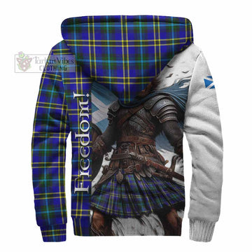 Hope Crest Tartan Sherpa Hoodie Inspired by the Freedom of Scottish Warrior