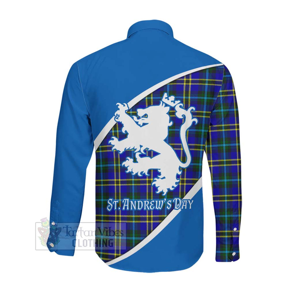 Tartan Vibes Clothing Hope Family Crest Tartan Long Sleeve Button Shirt Celebrate Saint Andrew's Day in Style