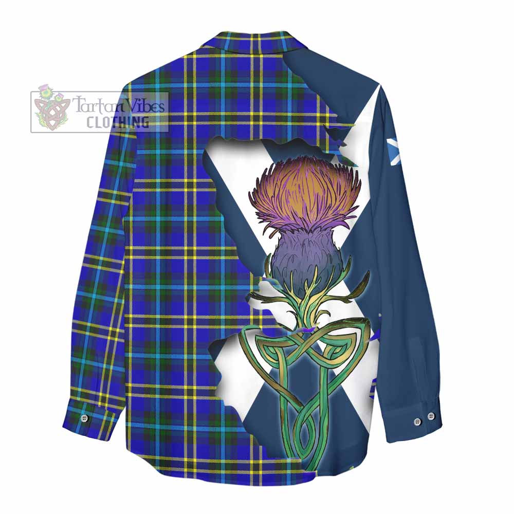 Hope Tartan Family Crest Women's Casual Shirt Scottish Thistle Celtic Inspired - Tartan Vibes Clothing