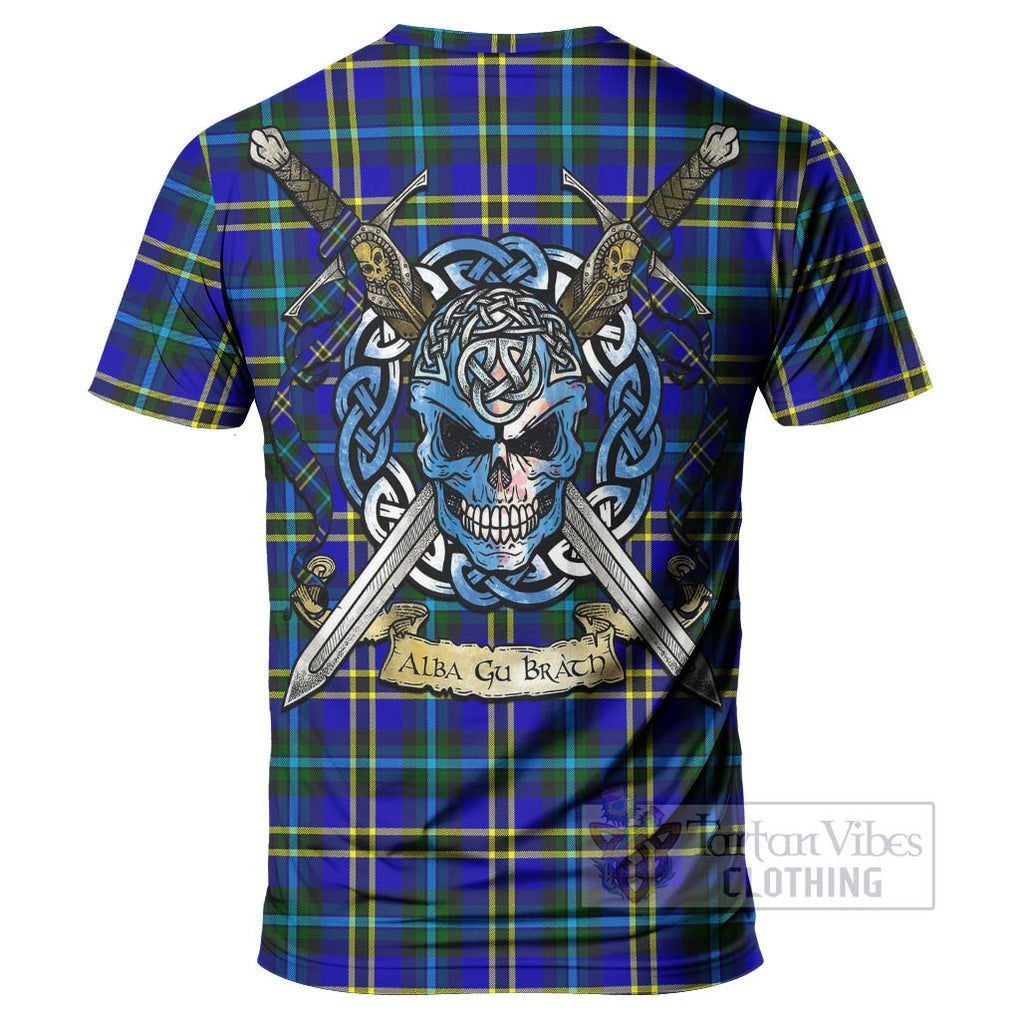 Tartan Vibes Clothing Hope Tartan T-Shirt with Family Crest Celtic Skull Style