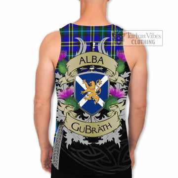 Hope Tartan Family Crest Men's Tank Top Lion Rampant Royal Thistle Shield Celtic Inspired - Tartan Vibes Clothing