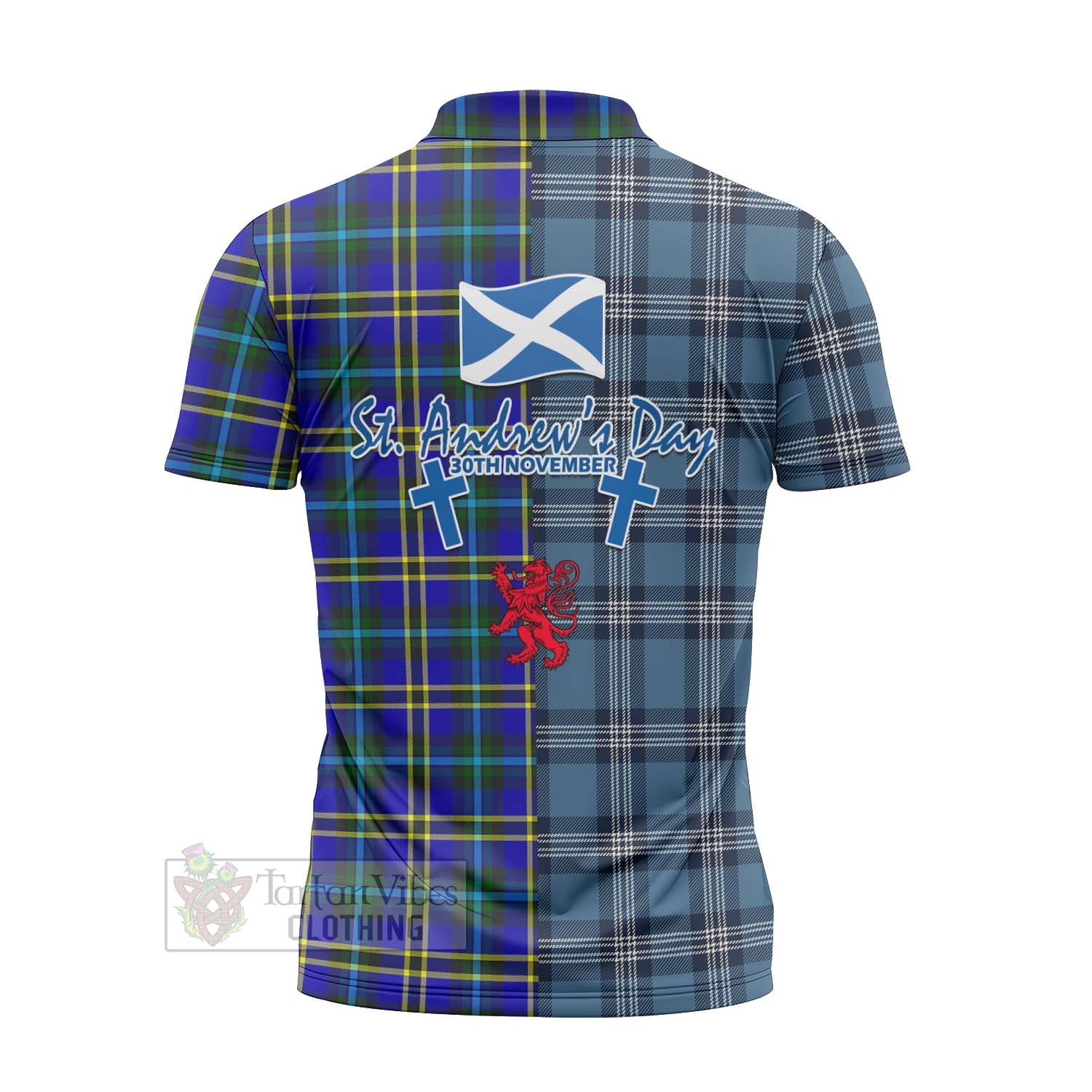 Tartan Vibes Clothing Hope Tartan Zipper Polo Shirt Happy St. Andrew's Day Half Tartan Style