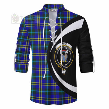 Hope Tartan Ghillie Kilt Shirt with Family Crest Circle Style