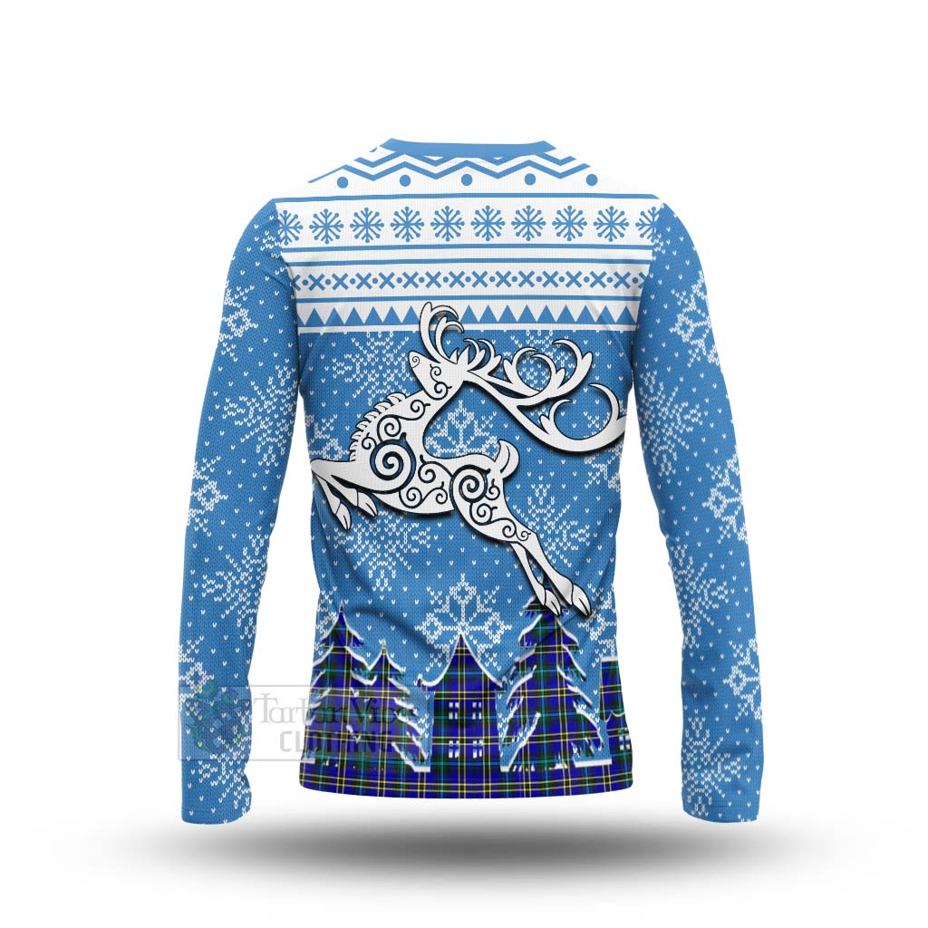 Tartan Vibes Clothing Hope Clan Christmas Long Sleeve T-Shirt Celtic Reindeer Style