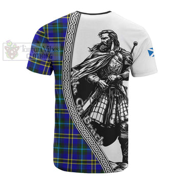 Hope Tartan Clan Crest Cotton T-shirt with Highlander Warrior Celtic Style