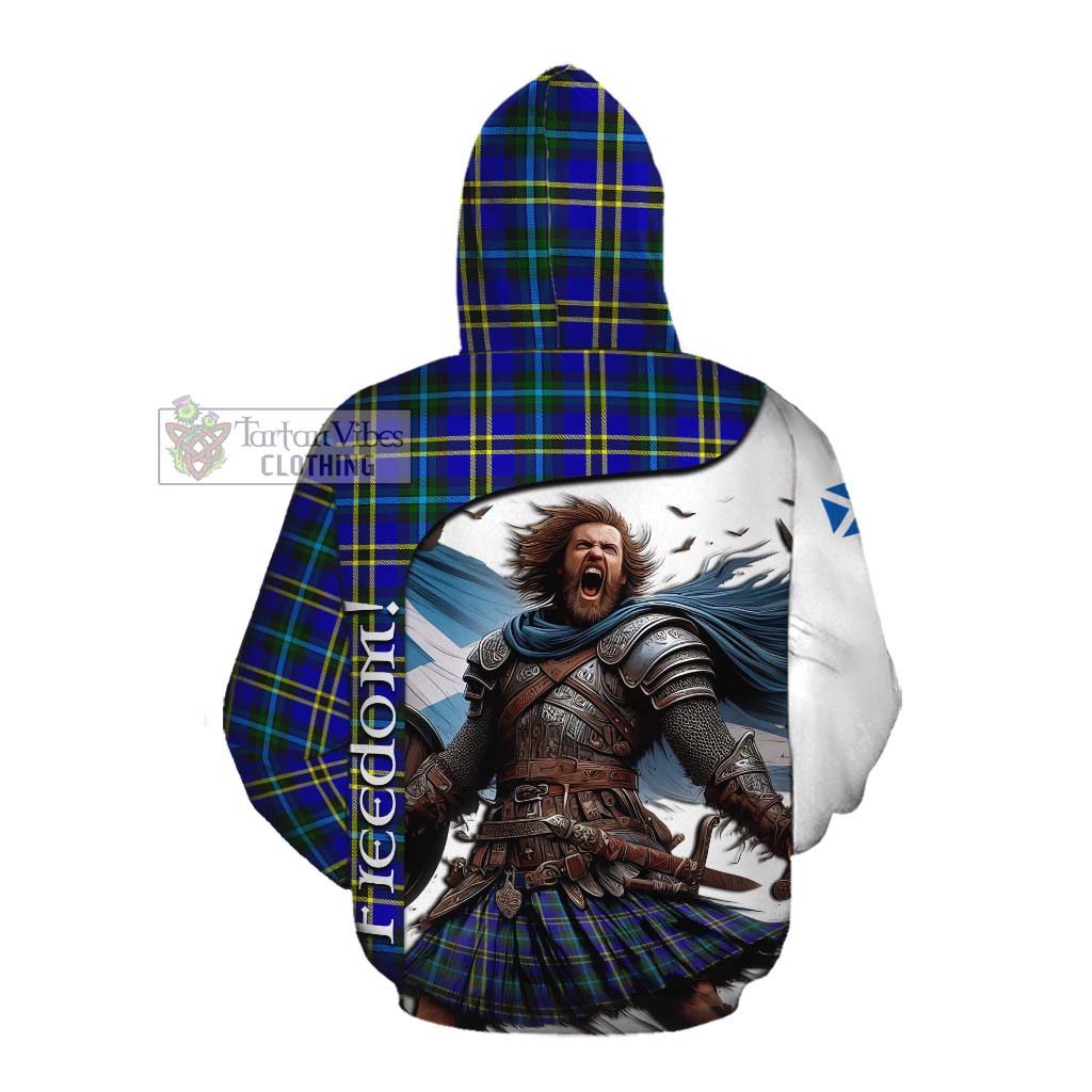 Tartan Vibes Clothing Hope Crest Tartan Cotton Hoodie Inspired by the Freedom of Scottish Warrior