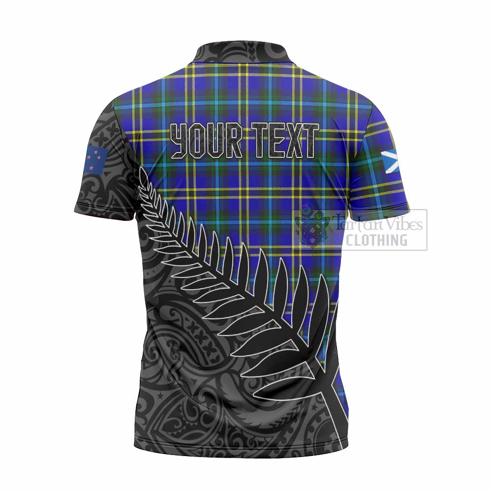 Tartan Vibes Clothing Hope Crest Tartan Zipper Polo Shirt with New Zealand Silver Fern Half Style