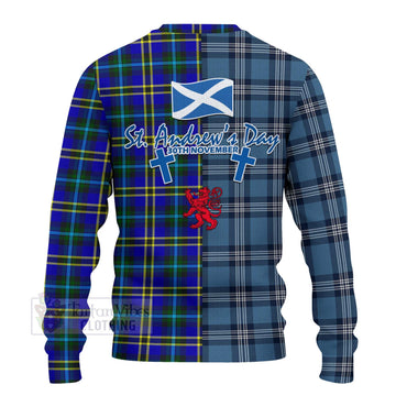 Hope Tartan Knitted Sweater Happy St. Andrew's Day Half Tartan Style