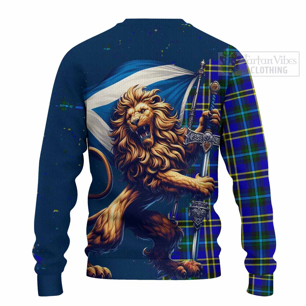 Tartan Vibes Clothing Hope Tartan Family Crest Knitted Sweater with Scottish Majestic Lion