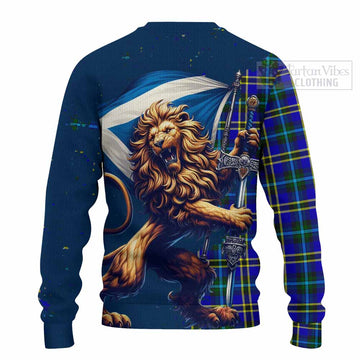 Hope Tartan Family Crest Knitted Sweater with Scottish Majestic Lion