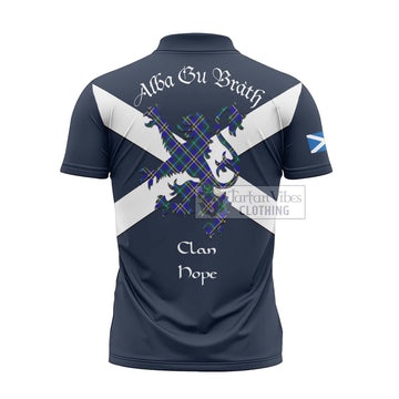 Hope Tartan Lion Rampant Zipper Polo Shirt Proudly Display Your Heritage with Alba Gu Brath and Clan Name