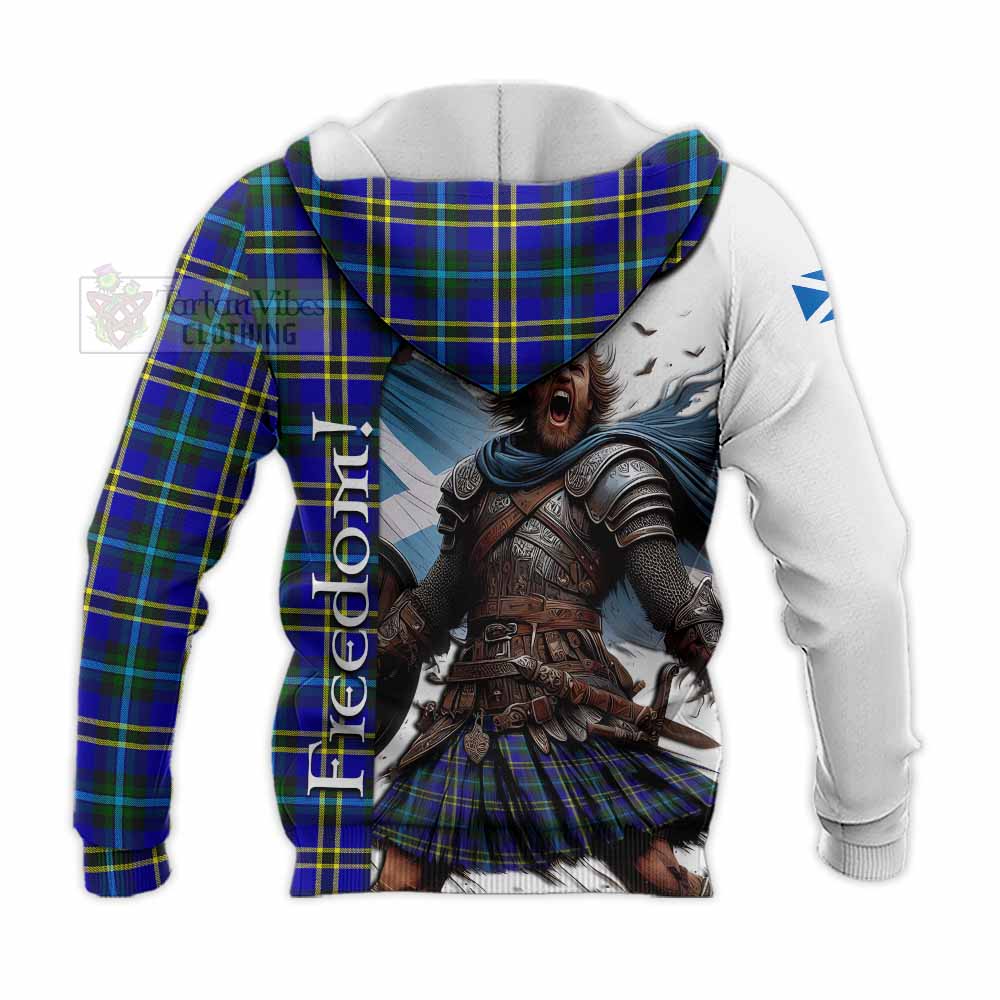 Tartan Vibes Clothing Hope Crest Tartan Knitted Hoodie Inspired by the Freedom of Scottish Warrior