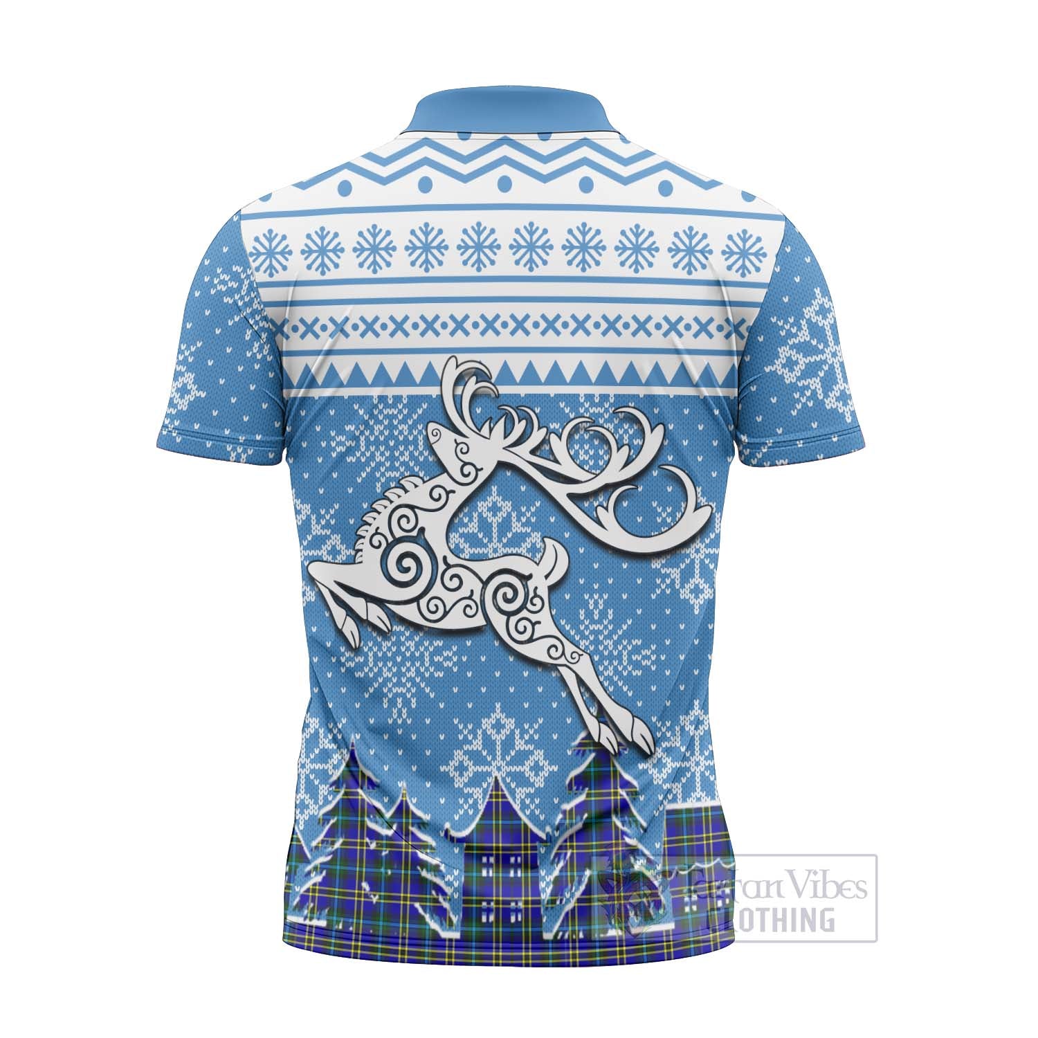 Tartan Vibes Clothing Hope Clan Christmas Zipper Polo Shirt Celtic Reindeer Style