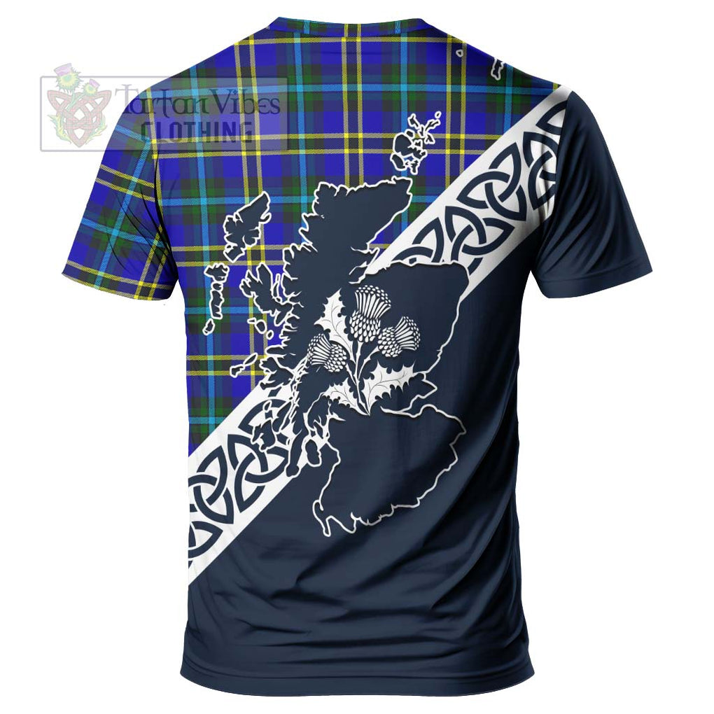 Hope Tartan T-Shirt Featuring Thistle and Scotland Map