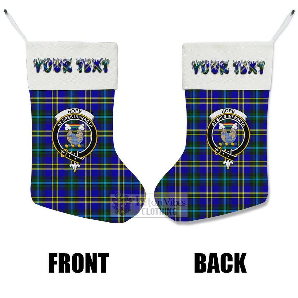 Tartan Vibes Clothing Hope Tartan Family Crest Christmas Stocking with Personalized Text