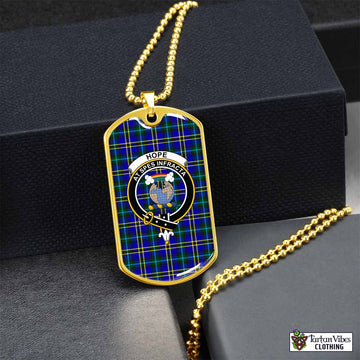 Hope Tartan Dog Tag Necklace with Family Crest