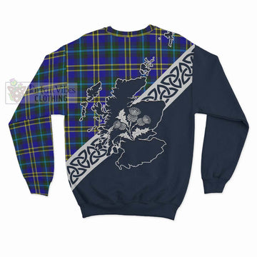 Hope Tartan Sweatshirt Featuring Thistle and Scotland Map